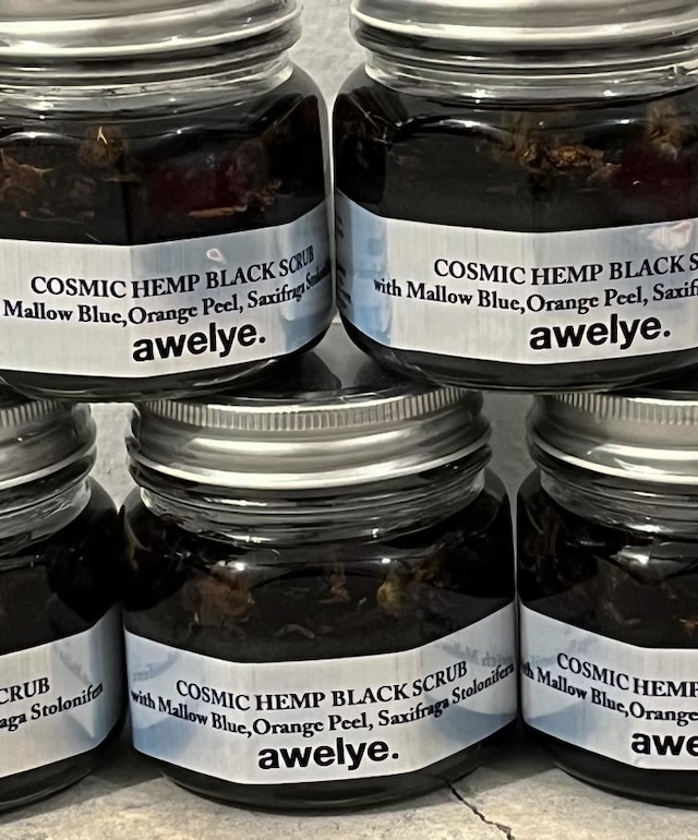 COSMIC HEMP BLACK SCRUB with Mallow Blue,Orange Peel,Saxifraga Stolonifera