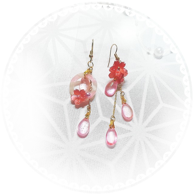 【ピアス】赤紅桜は咲く