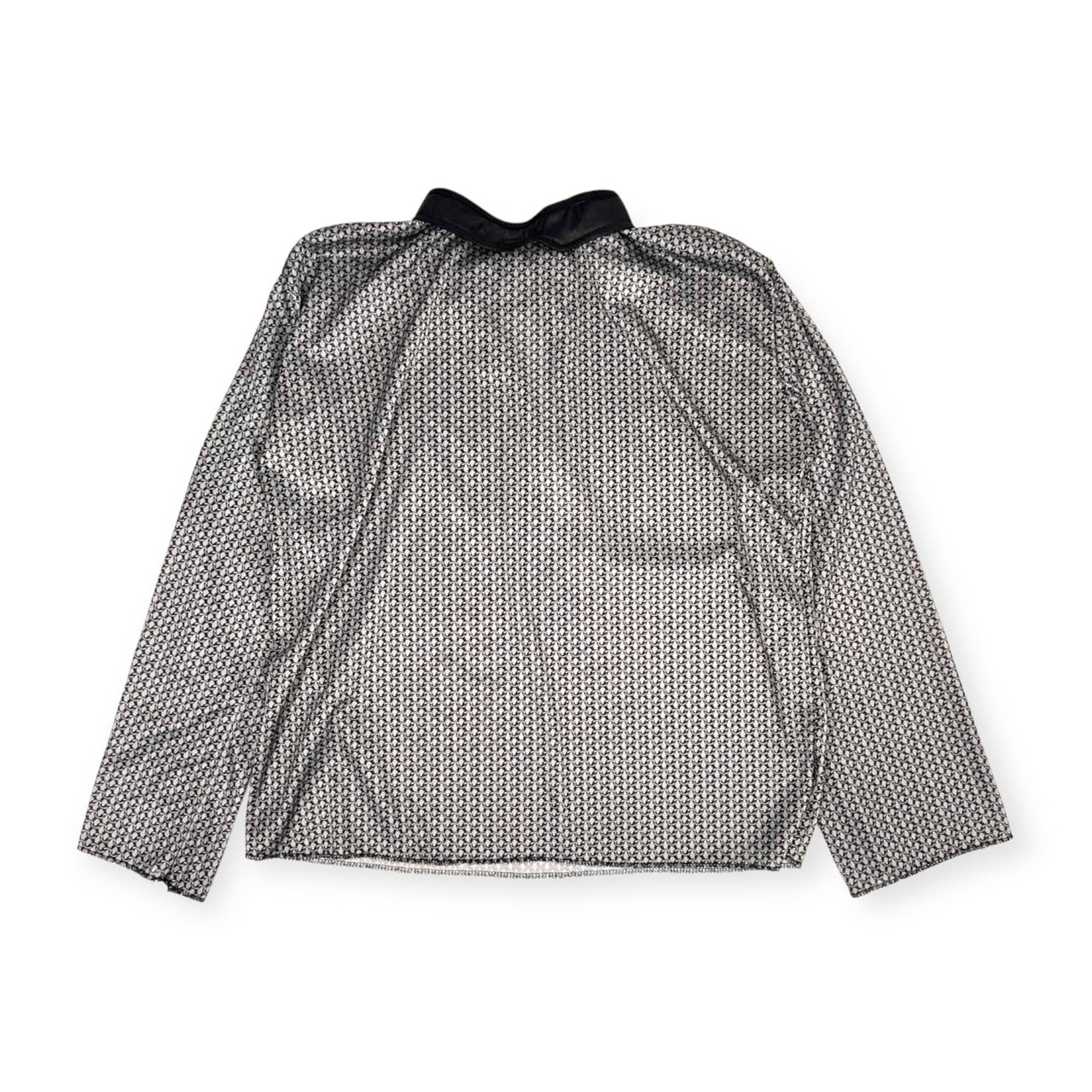 RUBIE'S ルービーズ バックリボン 金網 フェンス 総柄 長袖 ブラウス シャツ One /グレー ブラック/レトロ