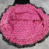 フラメンコ 衣装 ワンピース ドレス ピンク 黒 ドット フリル レース 水玉 ブラック系 ピンク系 フェミニン 可愛い ゴスロリ キュート おしゃれ パーティー用 スカート ドット柄 コスチューム 楽しい