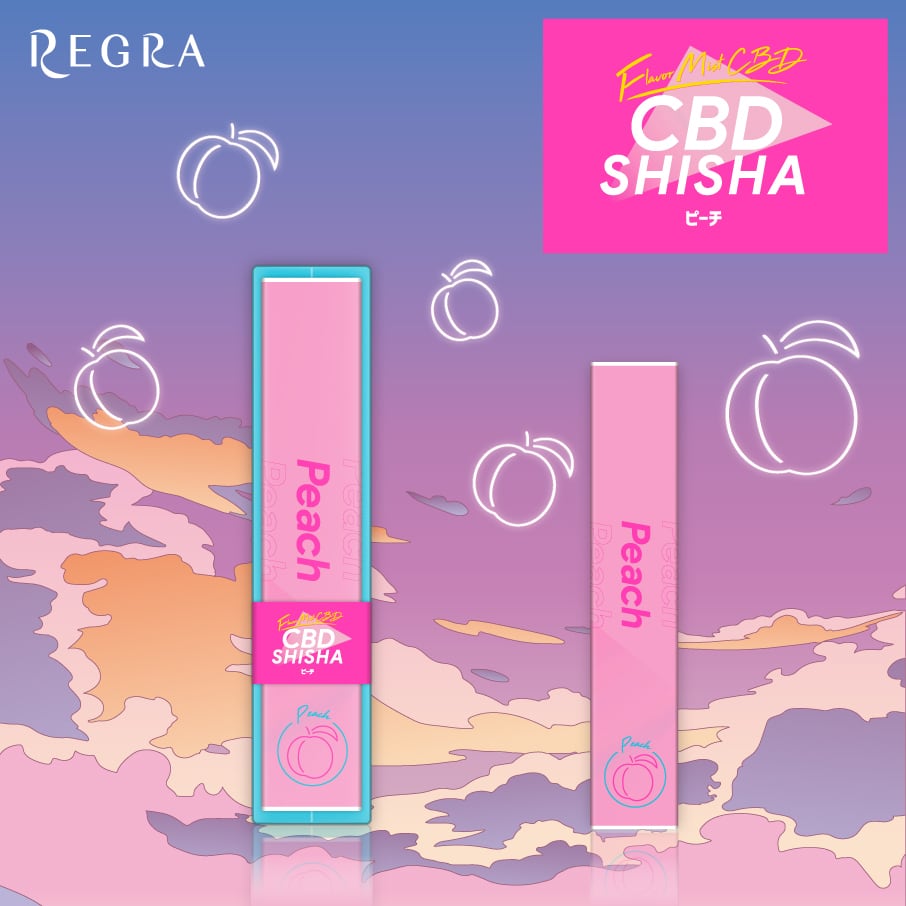 REGRA 使い捨て電子タバコ CBD SHISHA【Peach】（レグラ CBD配合 電子