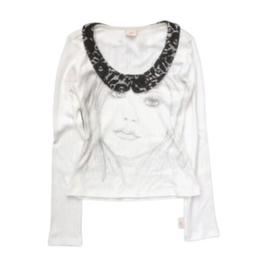 【yiyouggyeoung】white Collar tee Silly girl