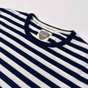 BEAMS ビームス BORDER BUM ボーダー柄 半袖Tシャツ カットソー サイズ L /ホワイト×ネイビー