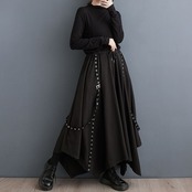 ハトメ ベルト装飾 ワイドロングパンツ  00158