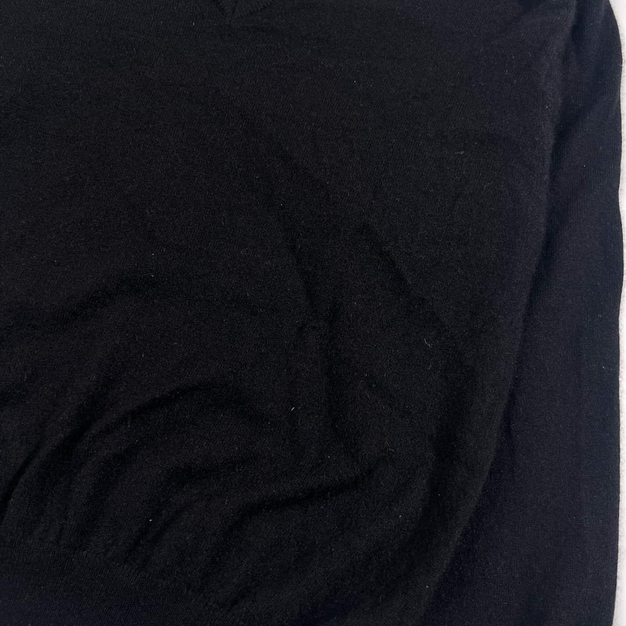 カシミヤ100% CASHMERE カシミヤ Vネック ニット セーター L/ブラック メンズ