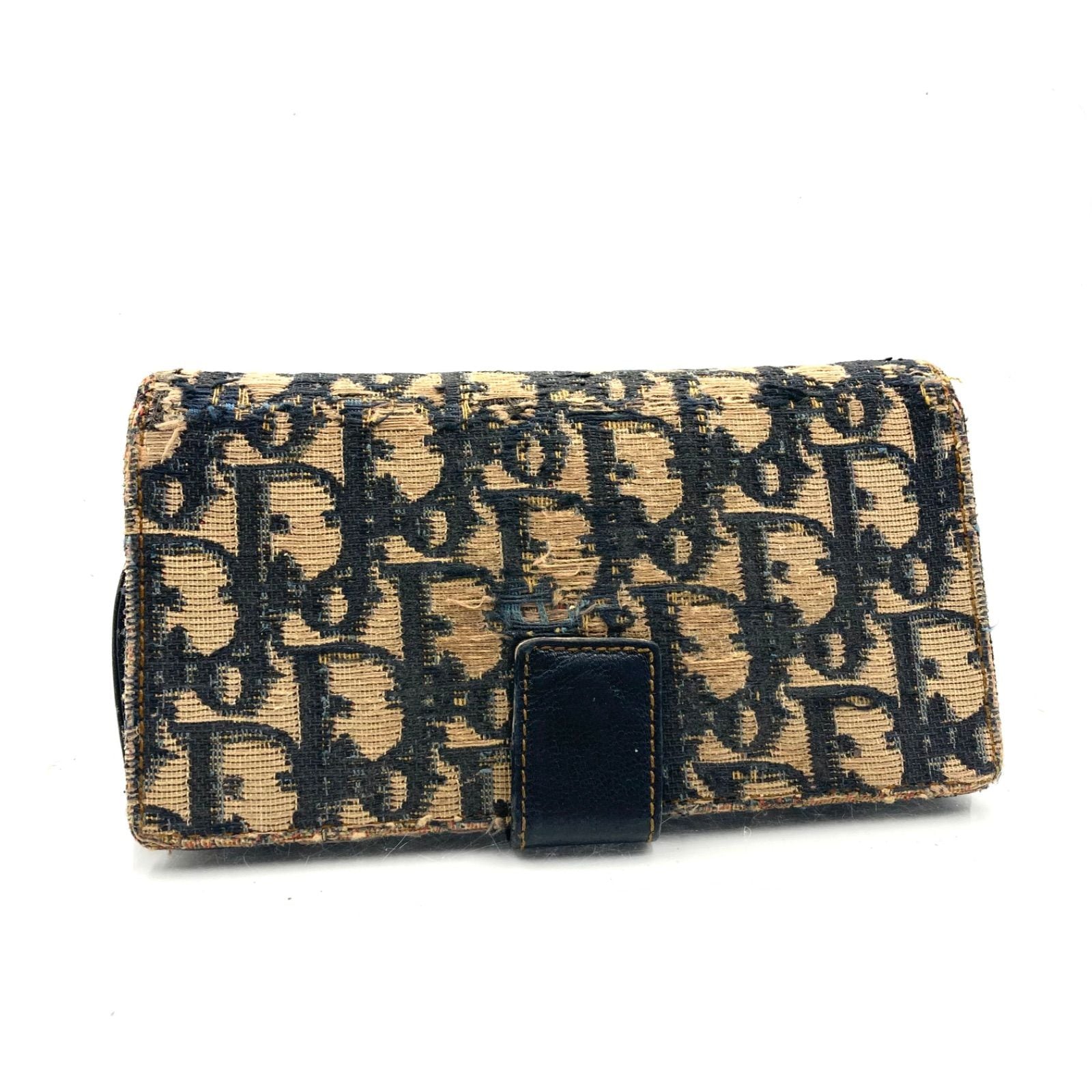 オールド　Christian Dior トロッター柄 財布　ウォレット Christian Dior クリスチャンディオール サドル トロッター 三つ折り長