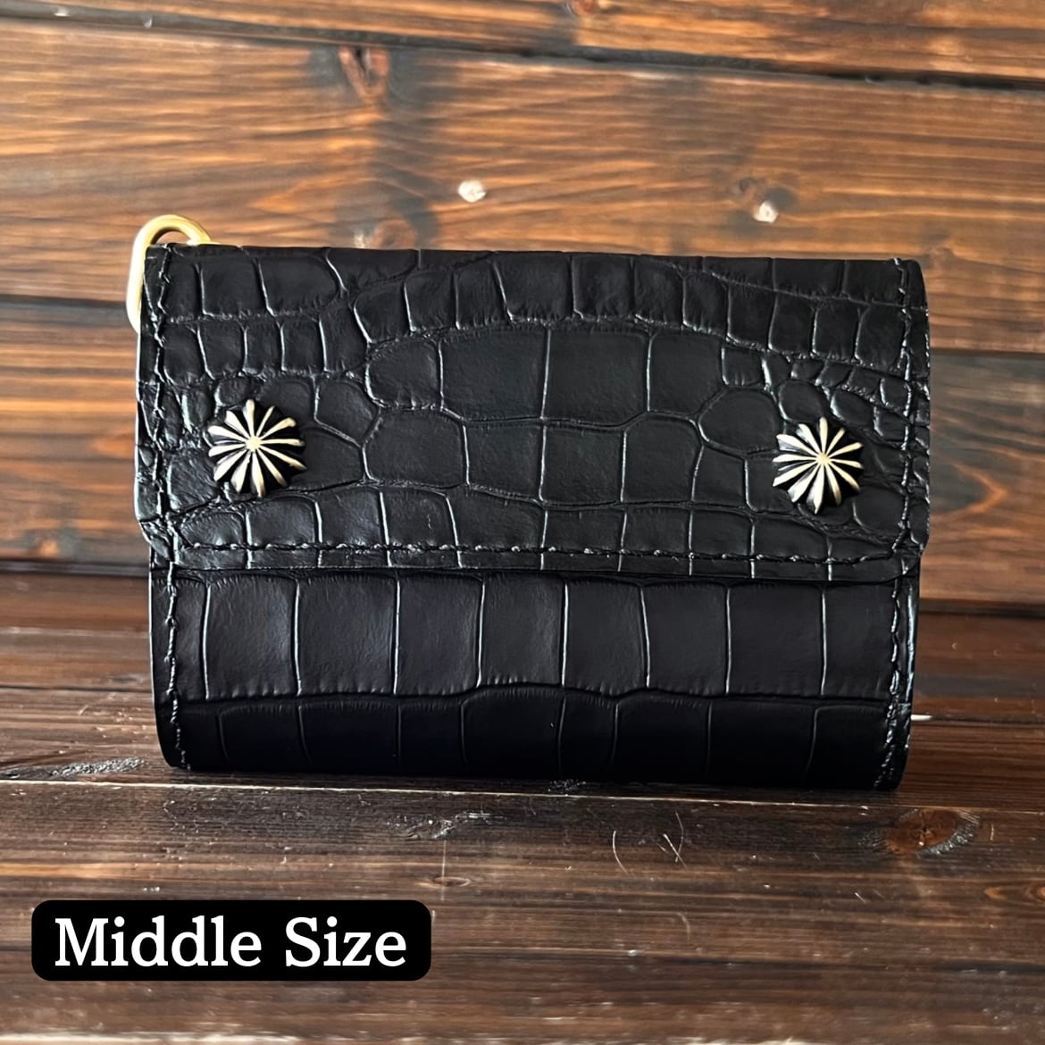 【Trucker Wallet“THE R.FOLD”—MIDDLE/クロコ型押し】