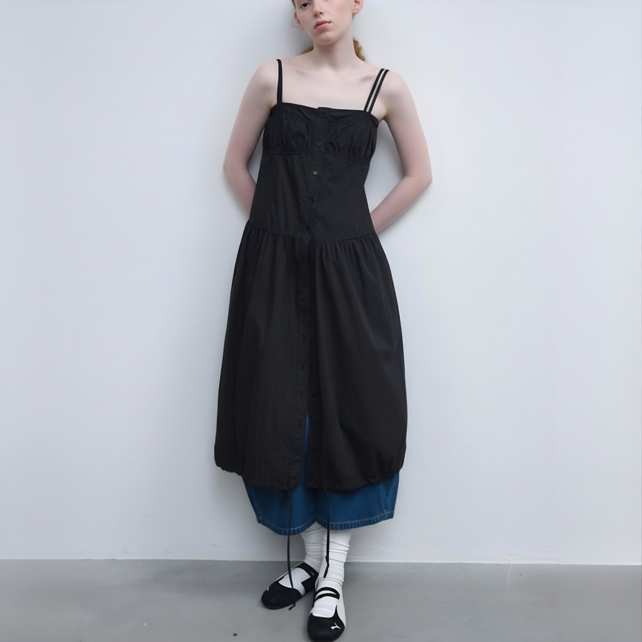 Froncé Drawstring Camisole Dress F0651