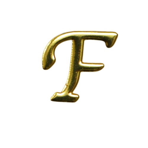 アルファベットイニシャルメタルパーツ!F/ゴールド・人気の書体5mmx5mm 10枚