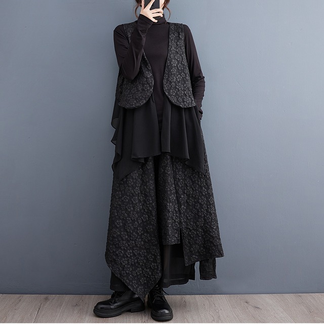 レイヤード風ジャガードセットアップ10962