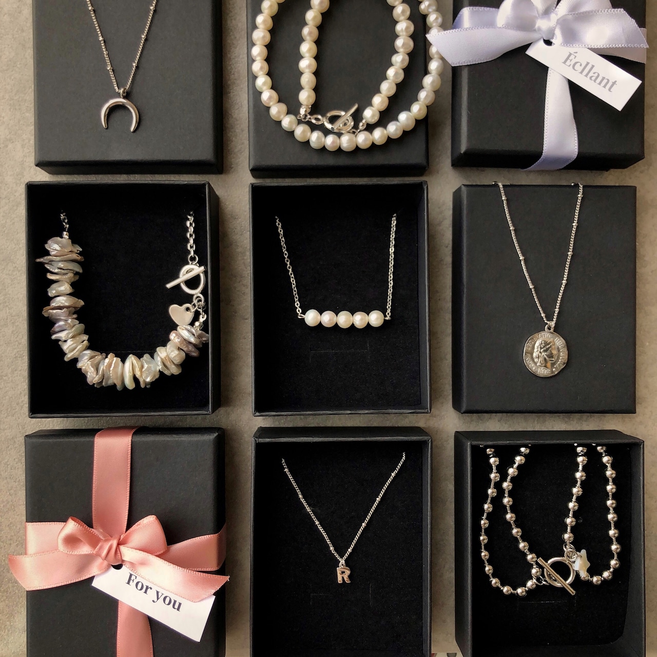 ボールチェーン シルバー マンテルネックレス