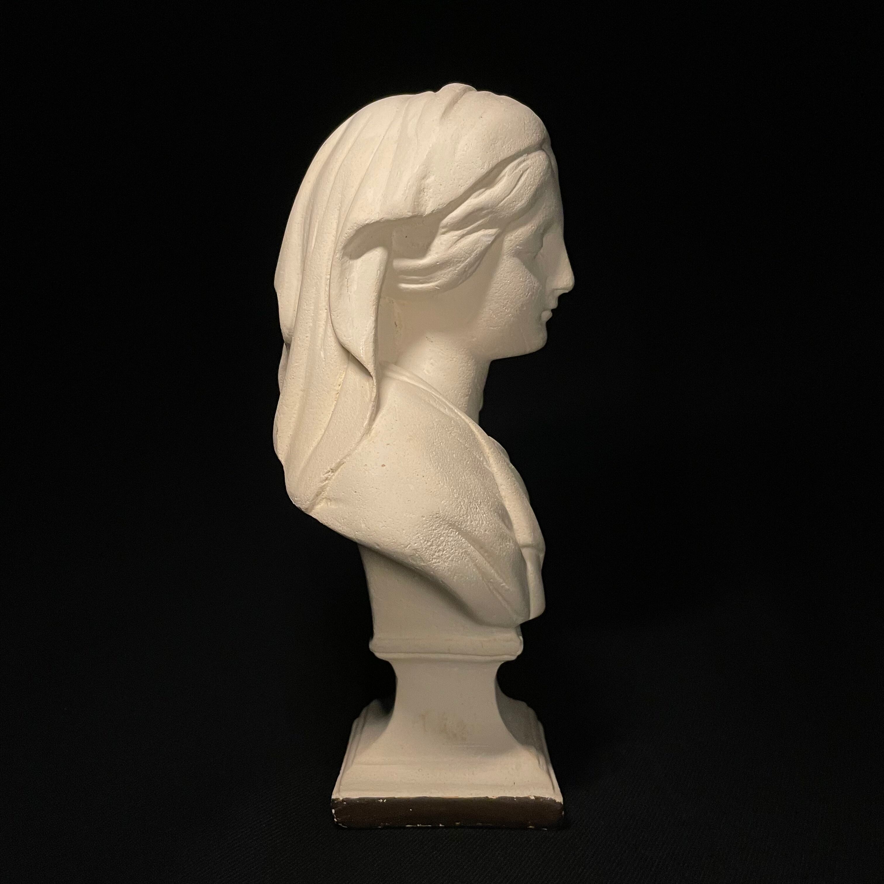 ˚✧₊⁎SALE品⁎⁺˳✧༚フランスアンティーク♡プラスター マリアさま♡胸像 聖母マリア 像 メタル フランス アンティーク 0501709 | jinen_antique