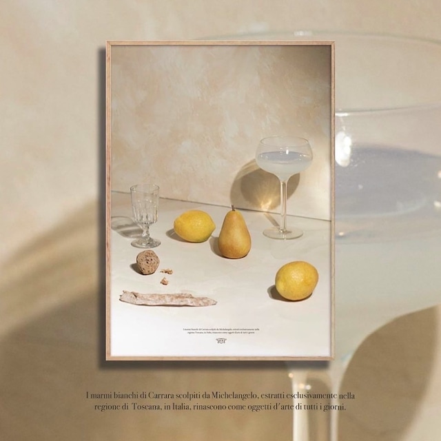 【即納/送料無料】marble fruit / stil life "lemon" A2