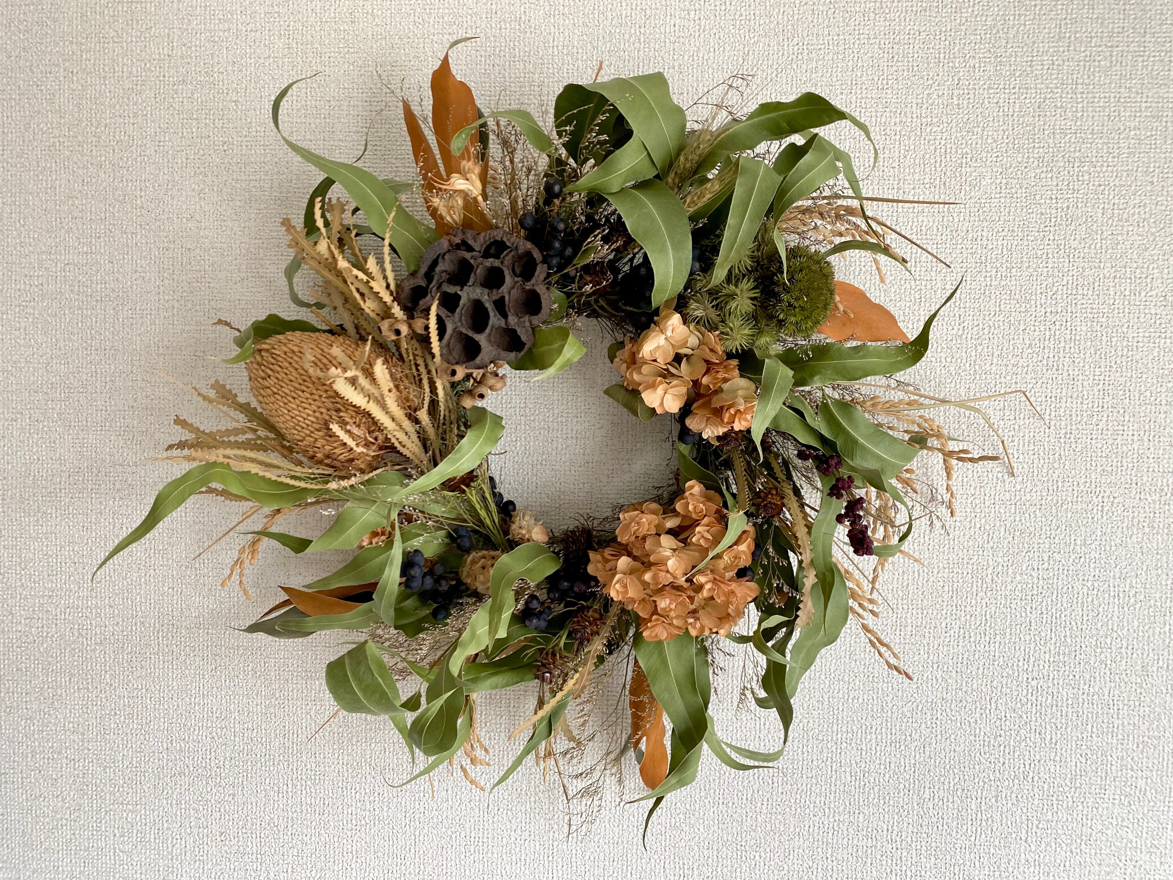 手のひらサイズの冬のグリーンwreathe＊ミニリース◎15センチ shiinomi