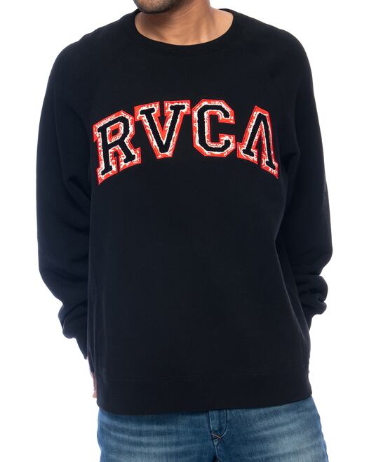 RVCA (ルーカ) HAV RVCA CR ロゴ クルー スウェット ブラック/レッド(BBK) BB042009 トレーナー