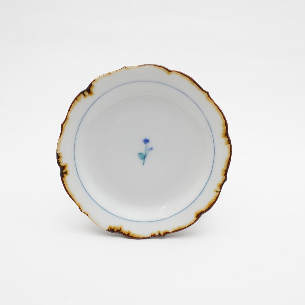 【二月窯】輪花皿 お花 B