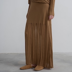 ドレープニットシアーマキシスカート 01201