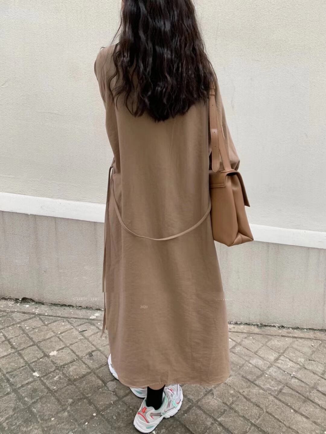 ウエスト紐付き大人シャツワンピース　AJ33167-5087