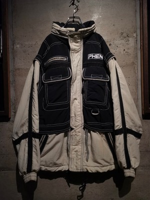 【Caka】"Phenix" Layered Design Vintage Loose Padded Gear Jacket