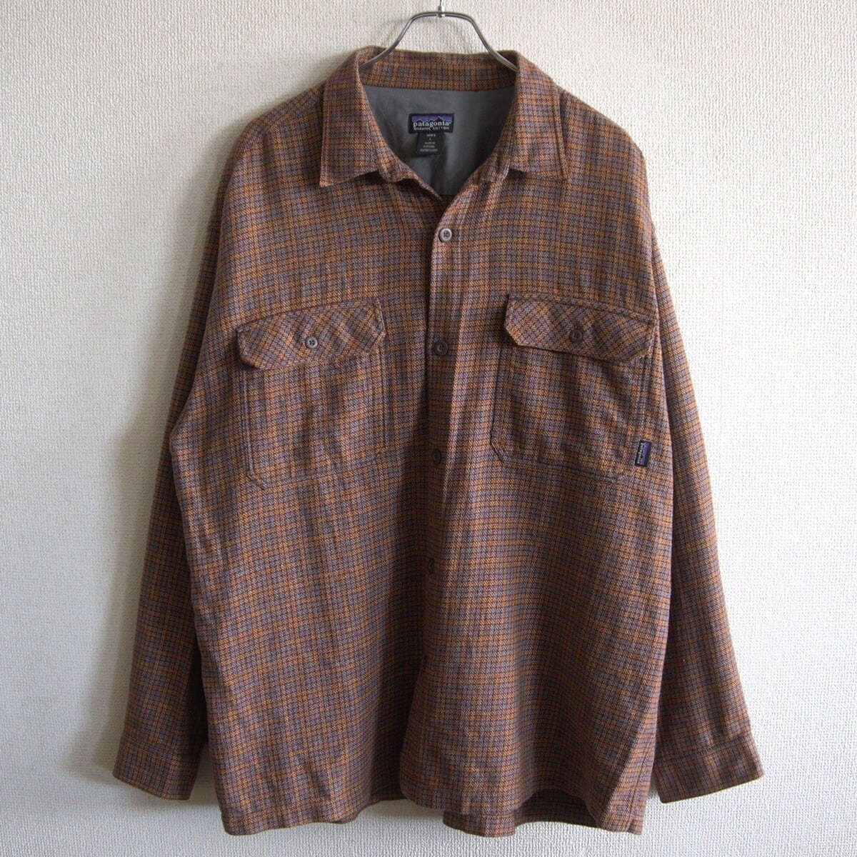 美品】PATAGONIA【半袖 チェック シャツ】 M パタゴニア シアサッカー