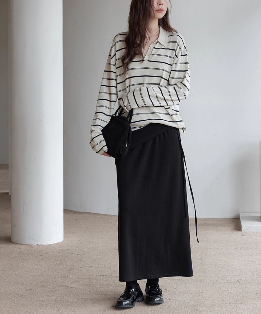 柔らかストレッチ◆ロングスカート&サッシュ【s-60076】