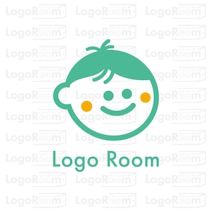 No834 可愛い子供のロゴ【キャラクター、子供、笑顔、シンプル、可愛い、親しみ、明るい、クリニック、歯医者、デンタル、教育、ショップ、アプリ、商品】