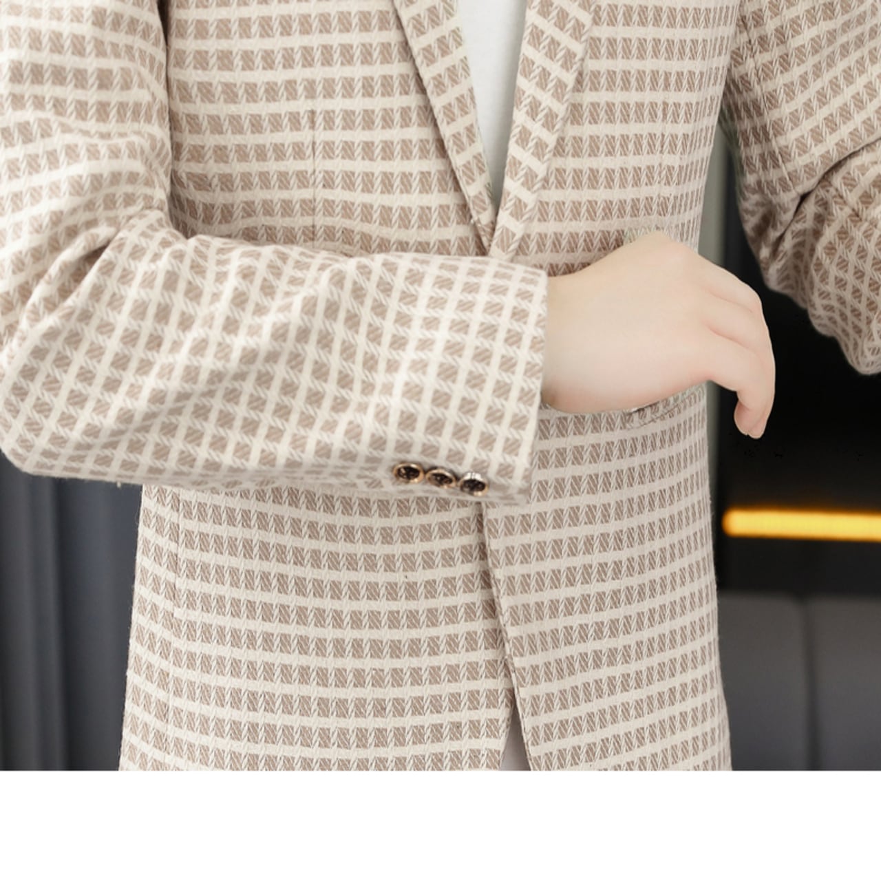 2025 春 秋 チェック柄 カジュアルジャケット チェック柄 スモール