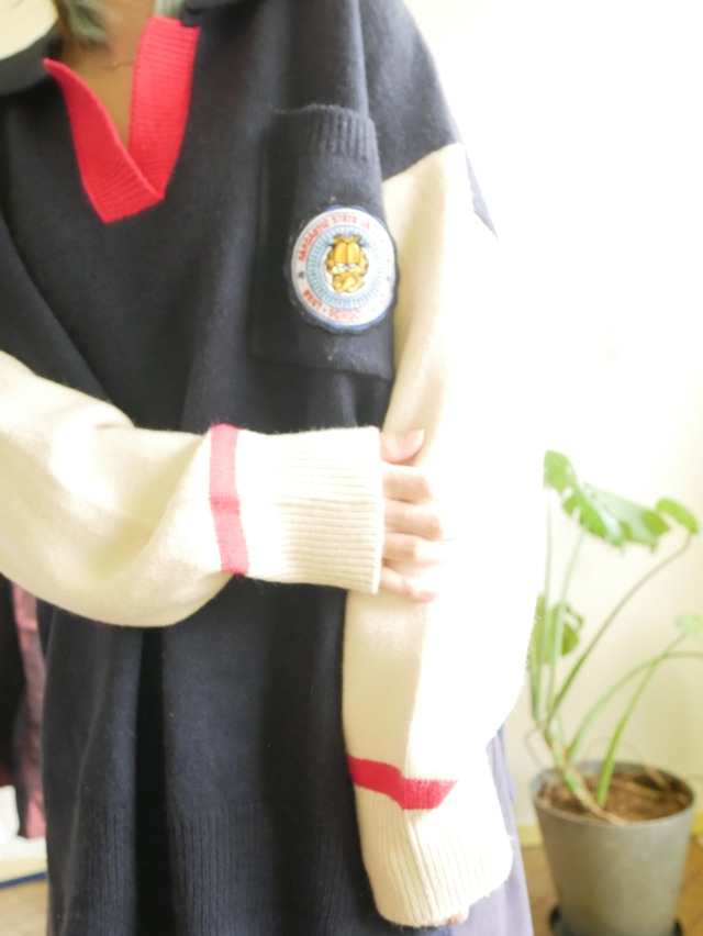 80s-90s Garfield Patch Color Block Knit