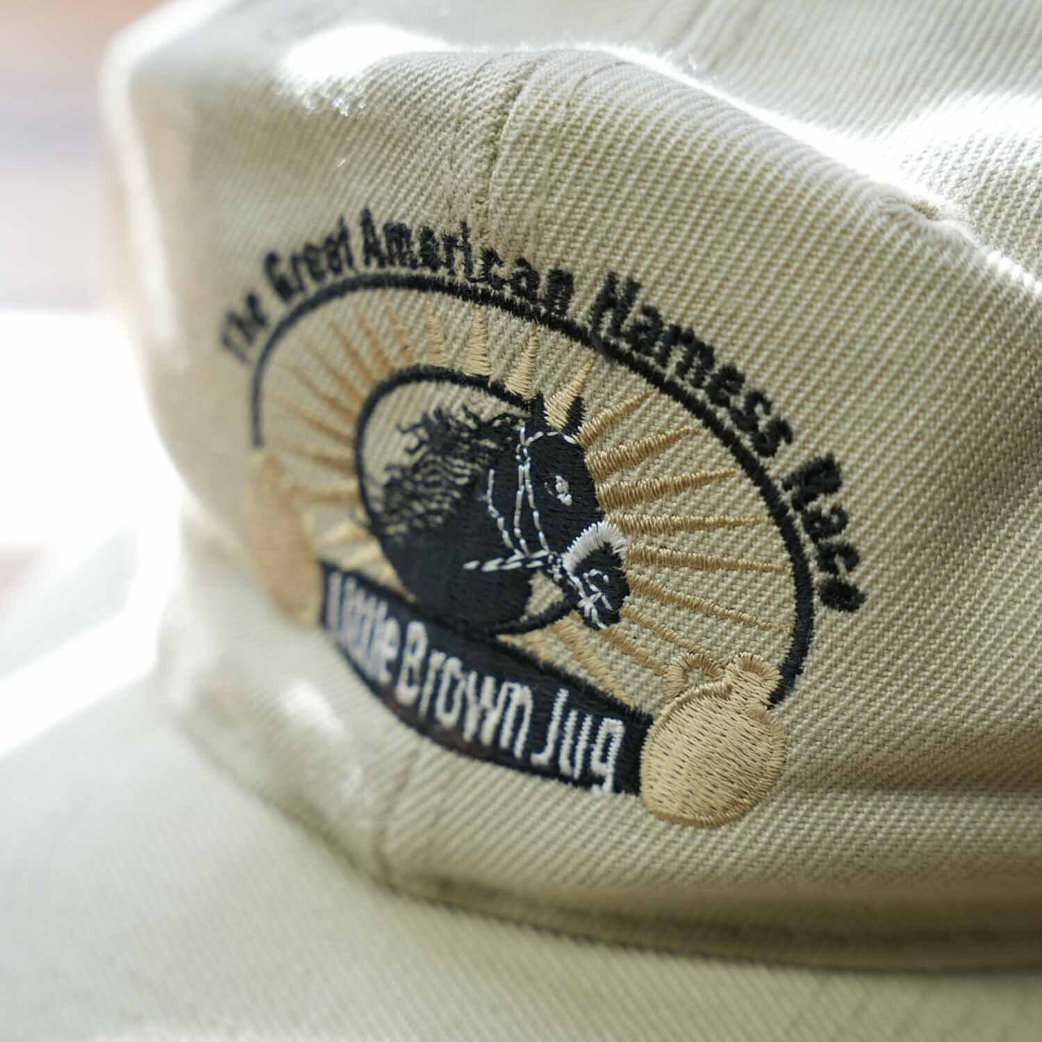 90s～ OTTO CAP トラッカーキャップ USA企業ロゴ刺繍 ベージュ系 台湾