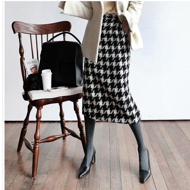 美品✨マディソンブルー 千鳥格子 タイトスカート チェック柄 ウール ミモレ S bq00102.jpg