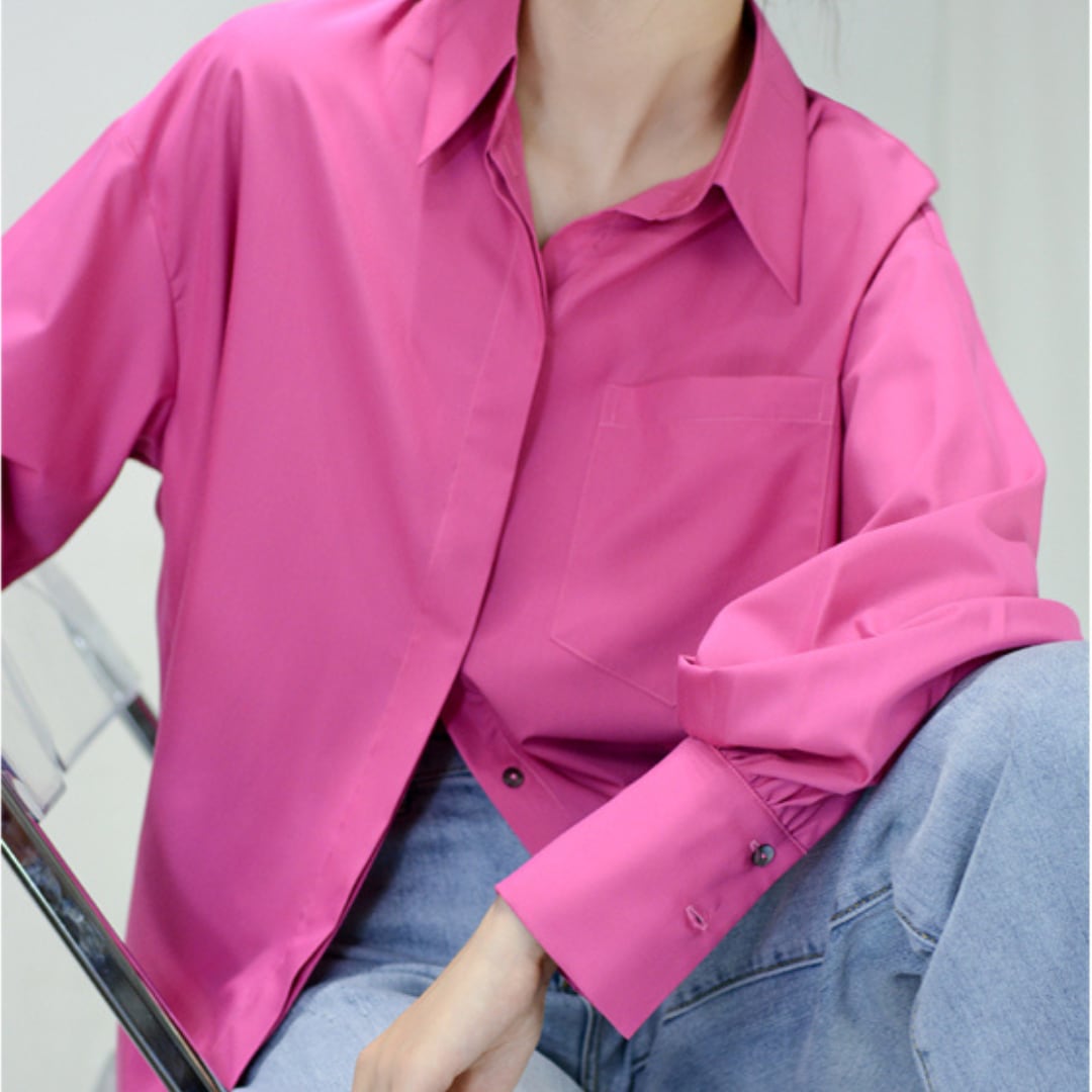 スタンダードルーズフィットシャツ/ローズピンク JC0152