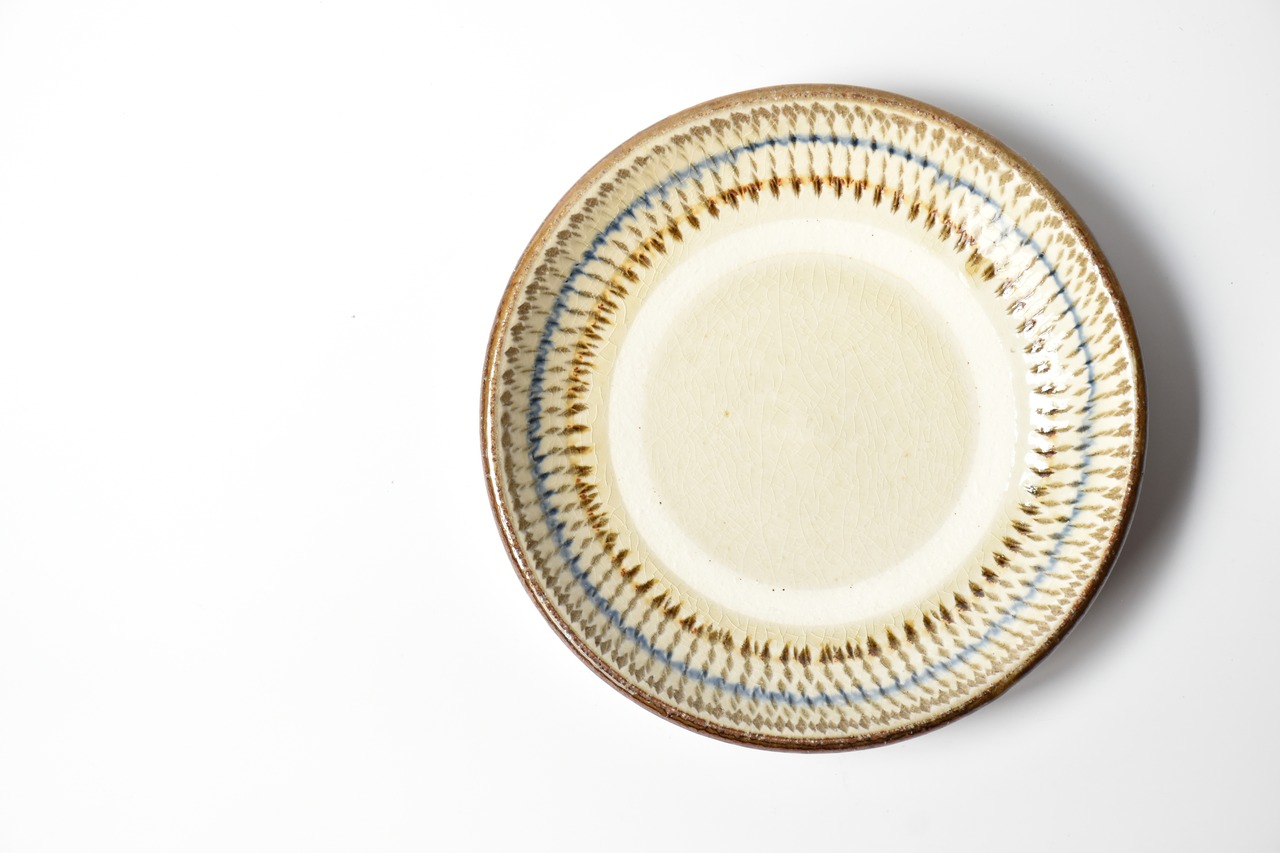 小代焼ふもと窯 / 井上尚之 :  6寸皿 とびかんな