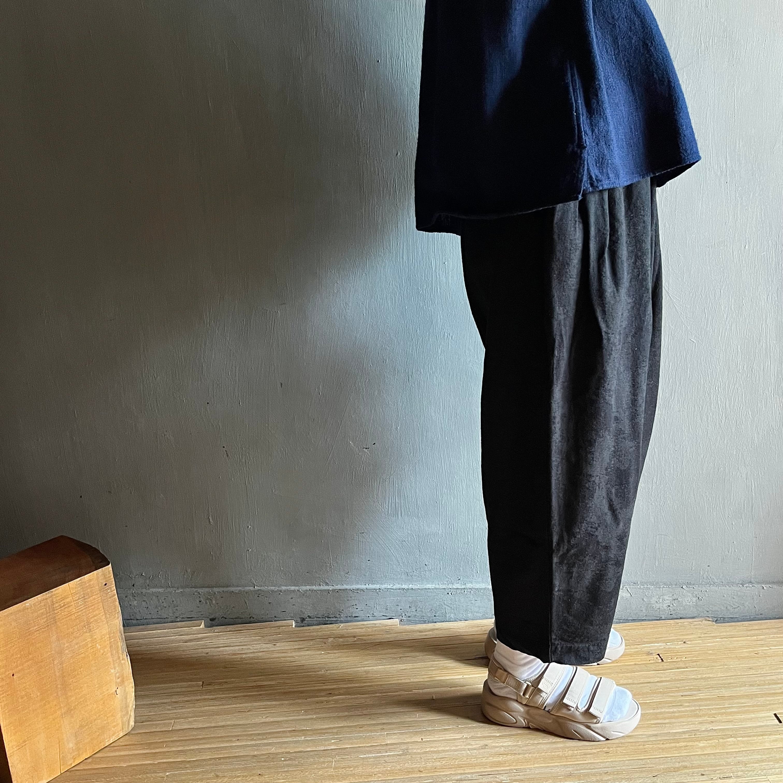 MITTAN｜絹綿麻ジャガードパンツ PT-90 黒 | CORNER_122