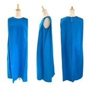 【Coloridas 】リネン タックノースリーブ ワンピース