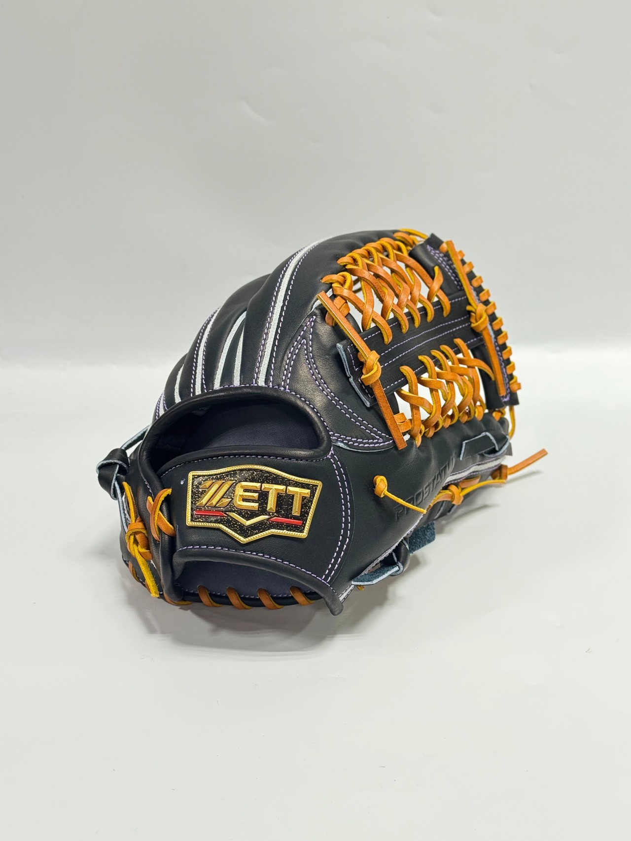 ZETT PROSTATUSーゼットプロステイタス michii supreme order 硬式グローブ ゼットミチイオリジナルグラブ 右投げ用 277型 佐野モデル ナイトブラック×ライトパープル 83・画像2