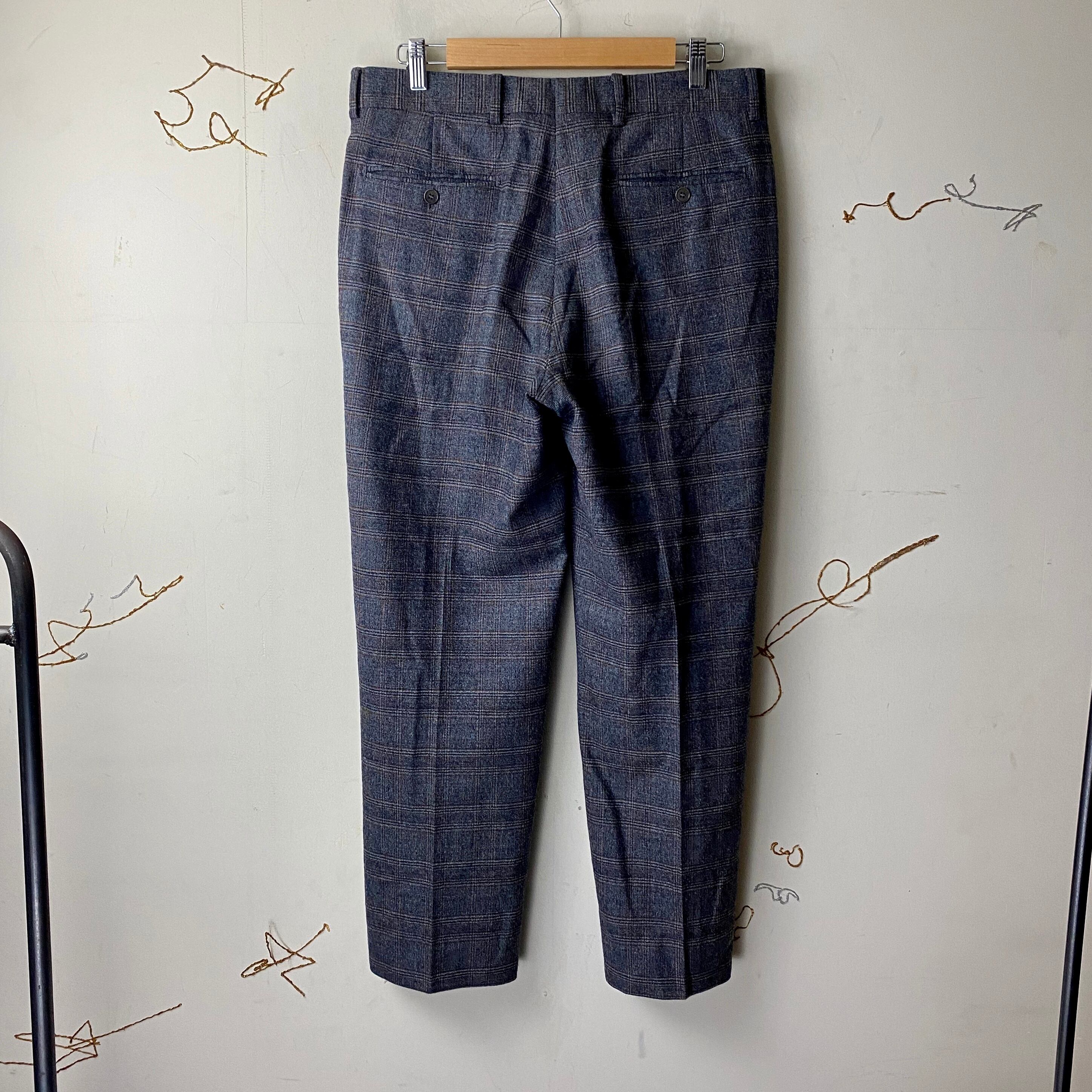 HERMES wool check pants | NOIR ONLINE