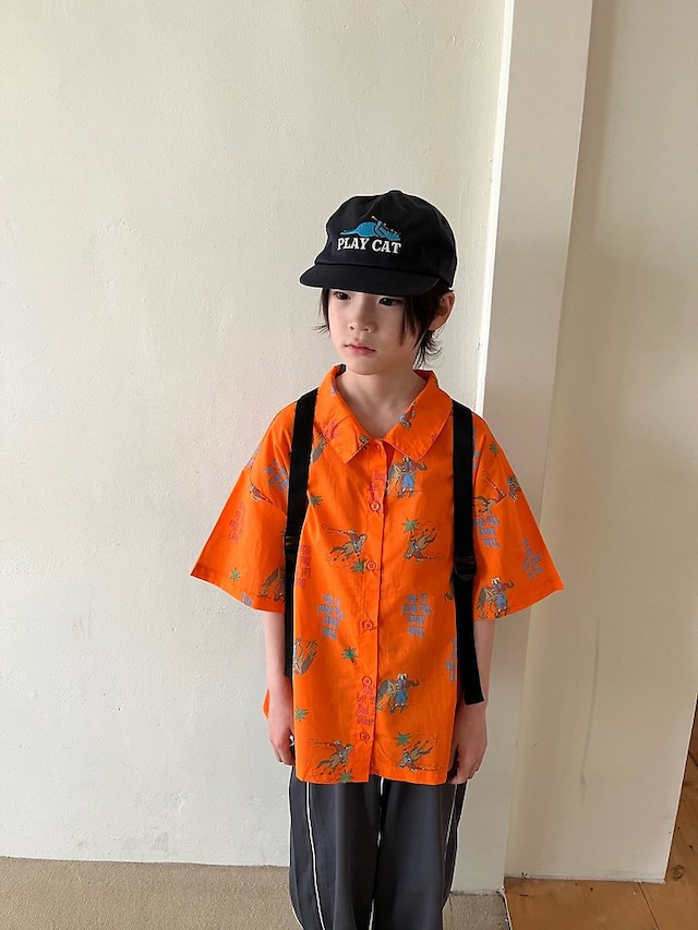 【取寄】grue baba｜nacho shirt (orange)｜ナチョシャツ（オレンジ）｜S-JL｜kids&jr｜26 summer