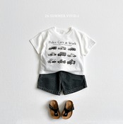 【即納】VIVID-I 26/SM  ミニカーTシャツ　アイボリーMサイズ｜夏服｜韓国子供服