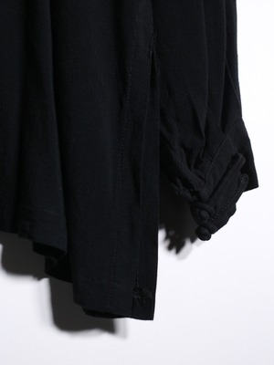 good drape fabric black china shirt
