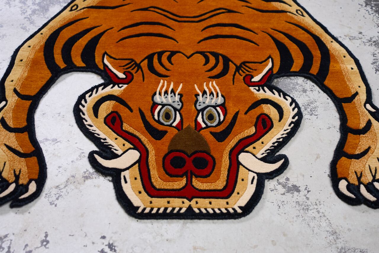 【お値下げ】チベタンタイガーラグ　Lサイズ　ウール　slowtiger Tibetan Tiger Rug 《Lサイズ•プレミアムウール322》チベタンタイガー