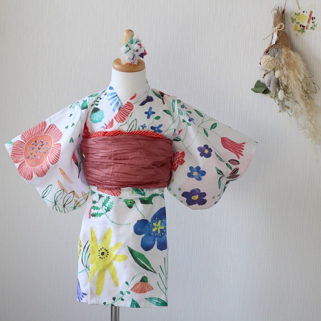 【カジュアル 着物】 ふわもこ 被布コート　Have a nice day!! 80〜110サイズ // 送料無料 //