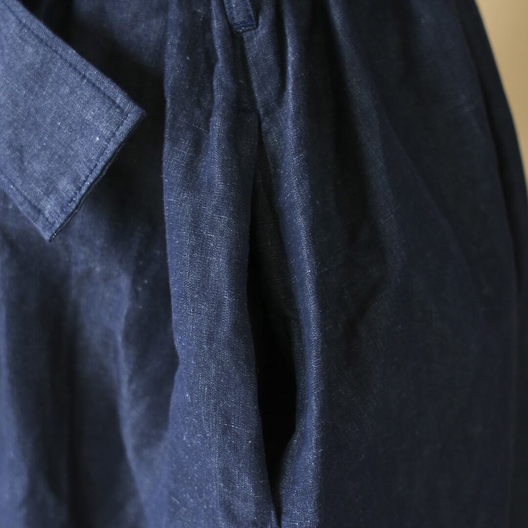 Gauze# ガーゼ G591 フロントタックワンピース・インディゴ