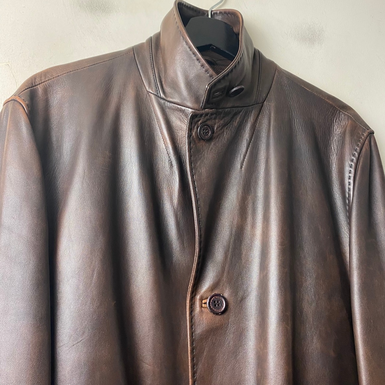 ERMENEGILDO ZEGNA leather tailored jacket