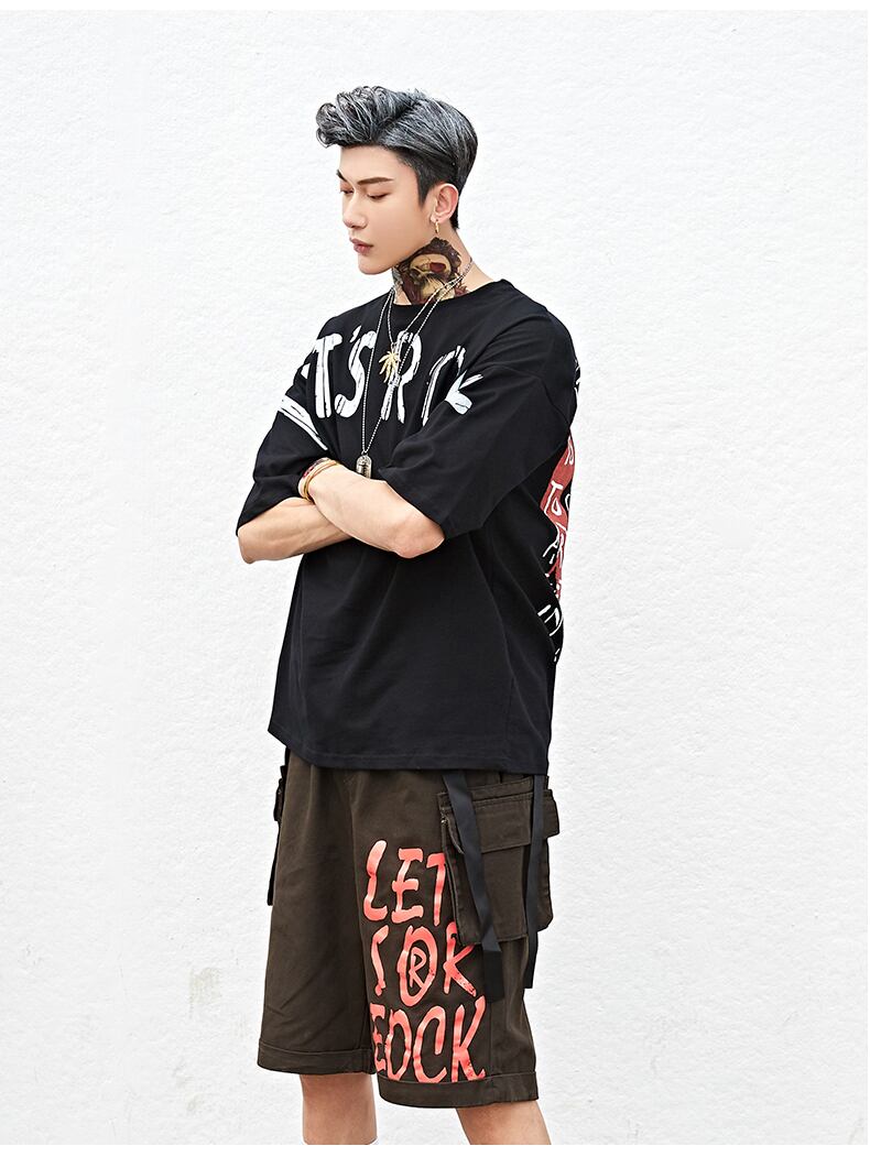 全2色 Tシャツ カットソー プリント カジュアル ストリート 