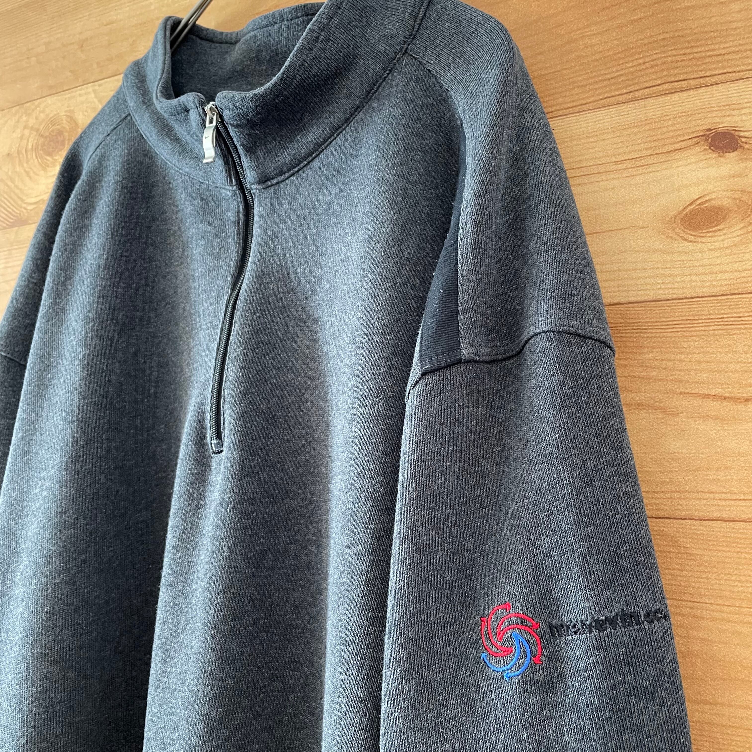 NIKE】ハーフジップ スウェット 企業系 ワンポイントロゴ Swoosh