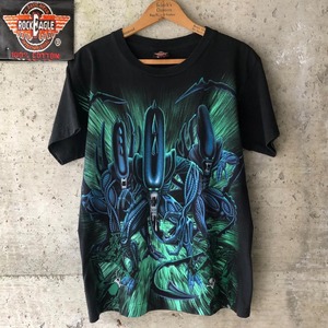 GG398 エイリアン ALIEN ゼノモーフ 総柄 ムービー Tシャツ ブート