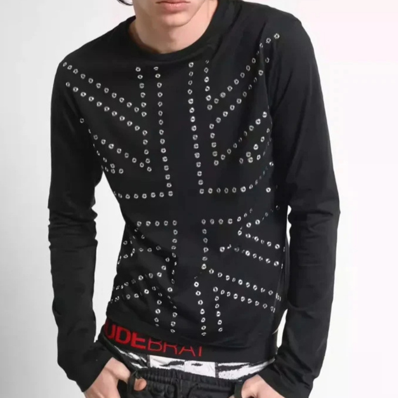 Geometric Stud Slim Long Sleeve Tee TB2566・画像6