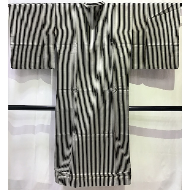 雨コート・グレー・縦縞・和装・No.200701-0644・梱包サイズ60