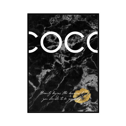 "COCO Beauty begins..." Black marble - COCOシリーズ [SD-000555] A2サイズ ポスター単品