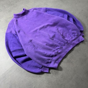 L.L.Bean × Russell 90s mock neck sweatshirt solid purple XL 古着